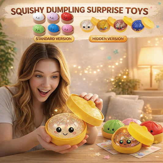 🎉 Ostatni dzień – 50% ZNIŻKI! 🔥🎁 Błyszcząca, ściskana pierożek Squishy Steamer – niespodzianka w ślepej kapsule! 🥟✨🌈