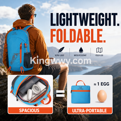 🔥 Gorąca wyprzedaż – 50% ZNIŻKI! 🔥 Ultralekki, składany, wodoodporny plecak kempingowy – poniżej 1 kg, nylon odporny na rozdarcia, składa się do własnej kieszeni – idealny na piesze wycieczki, podróże i biwakowanie 🎒