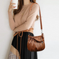 🥳👜Luźna, plisowana miękka skórzana torebka typu bucket na ramię 👜✨