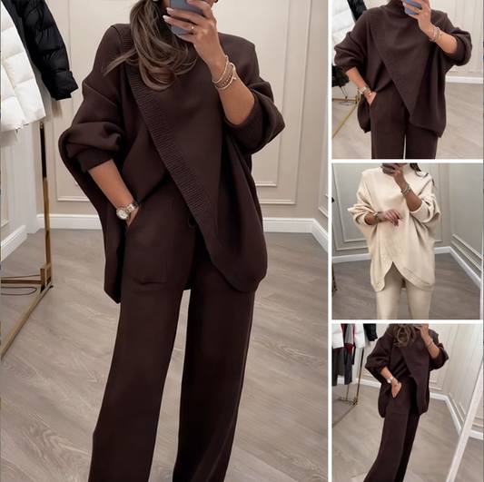 【S-5XL】💖Dwuczęściowy zestaw damski składający się z luźnego swetra i spodni