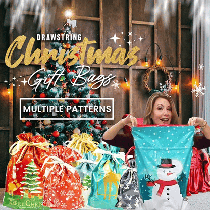 🎅🎁 −50%! Przygotuj się na Święta! Świąteczne worki na prezenty wiązane sznurkiem – biodegradowalne 🎄✨