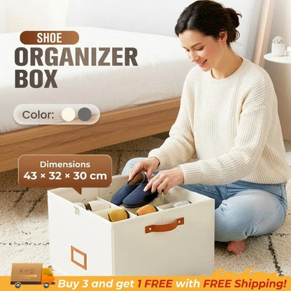 ⏰🔥 OGRANICZONY CZAS – 50% ZNIŻKI! 👟 Składany organizer na buty z tkaniny – duża pojemność, pyłoszczelny i przewiewny do szafy i sypialni 🧺✨