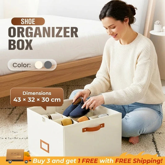 ⏰🔥 OGRANICZONY CZAS – 50% ZNIŻKI! 👟 Składany organizer na buty z tkaniny – duża pojemność, pyłoszczelny i przewiewny do szafy i sypialni 🧺✨
