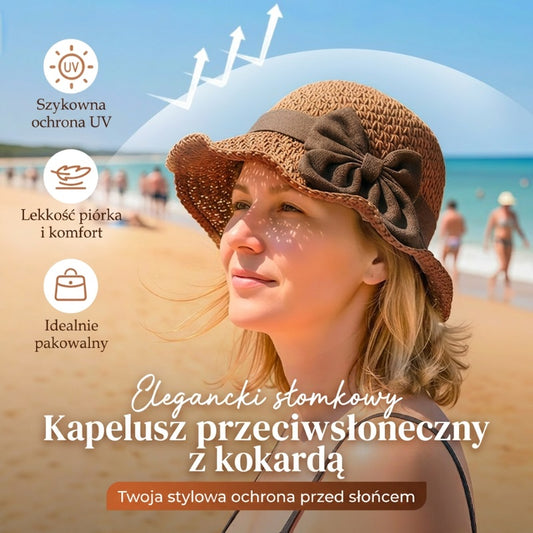 🎀 50% ZNIŻKI! 👒 Słomkowy kapelusz z retro kokardą – składany i przewiewny na lato ☀️🌿✨