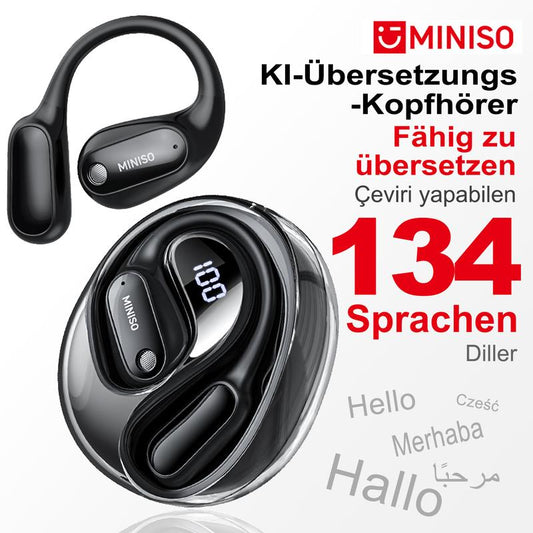 🌐🎧Słuchawki tłumaczące Ki – Tłumaczenie w czasie rzeczywistym w 134 językach z aplikacją, Bluetooth 6.0, bezprzewodowe słuchawki do muzyki i rozmów, wodoodporne IPX5, długa żywotność baterii ✨