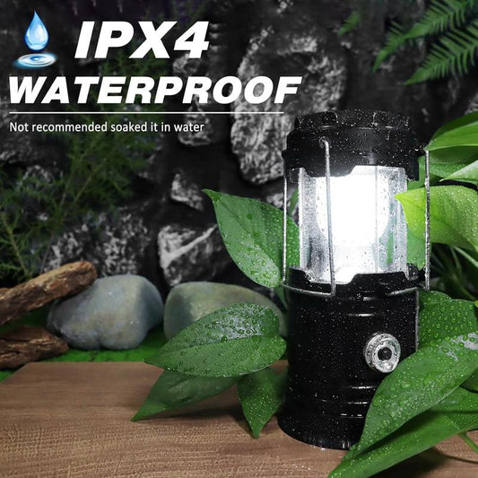 💡 Solarna, ładowalna latarnia kempingowa – składana LED, wodoodporna IPX5 💧 Magnetyczna podstawa i składany haczyk 🏔️ Idealna na kemping, wędrówki i awarie prądu 🔋