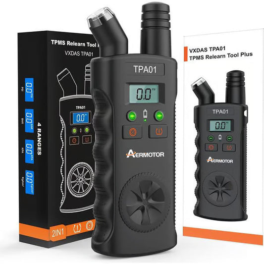 🚗 Urządzenie 2 w 1 do ponownego uczenia czujników TPMS i cyfrowy manometr do opon
