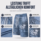 Męski, luźny zestaw – koszulka z nadrukiem imitującym dżins i szorty 👕👖😎