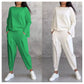 Damski zestaw 2-częściowy: bluzka z długim rękawem i okrągłym dekoltem + spodnie🧥+👖