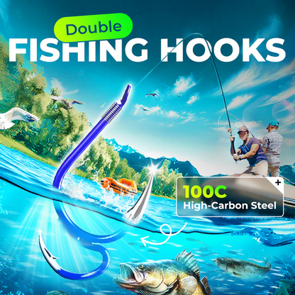 🎁Kup 1, zyskaj 1 gratis 🎣 PROMOCJA −50% 🐟 Ultra‑penetrujące podwójne haczyki wędkarskie z węgla 100C – design tandem z chemicznie zaostrzonymi grotami, hartowana stal i powłoka antykorozyjna – 10 szt. na drapieżniki w rzekach, jeziorach i stawach 🛡️