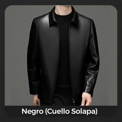Chaqueta de cuero clásica para hombre
