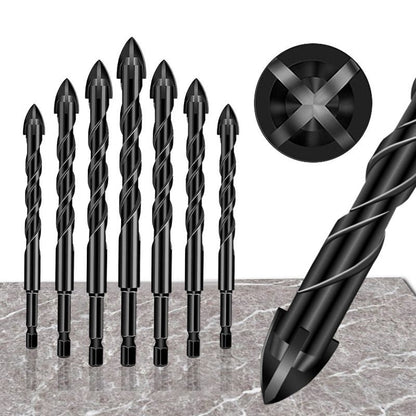 ✨The four-edged cross drill for Glass/Brick/Cement/Wood/Tile/Etc, Industrial Strength Carbide Drill Bit Tip🔥