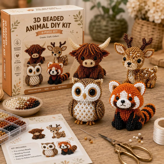 🏆 Oferta limitowana – 50% ZNIŻKI 🧵✨ Mały zestaw do tworzenia 3D zwierzątek z koralików (DIY / rękodzieło)