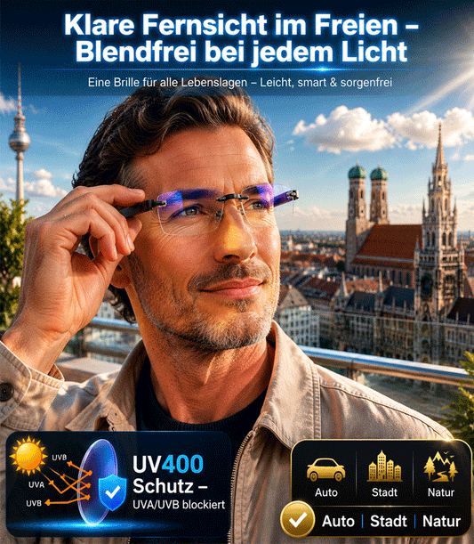 👓 50% RABATT! ✨ Intelligente Autofokus-Brille – Jena-Optik-Technologie, TÜV-geprüft & Blaulichtschutz – Ideal für Kurz‑, Weit‑ & Alterssichtigkeit