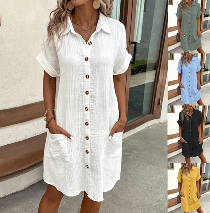 💎 50% ZNIŻKI! 💎✨ Letnia sukienka midi dla kobiet – zwiewna, korzystnie podkreślająca sylwetkę i stylowa bez wysiłku! Lekka, zapinana na guziki, z kieszeniami ☀️