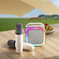🎤 50% ZNIŻKI TERAZ! 🎶 Mini karaoke dla dzieci z 2 bezprzewodowymi mikrofonami – czysty dźwięk, Bluetooth i 5 zmian głosu – idealne na przyjęcia, rodzinne wieczory i podróże ✨