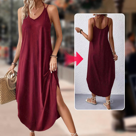 🔥Modna, oddychająca sukienka na ramiączkach spaghetti