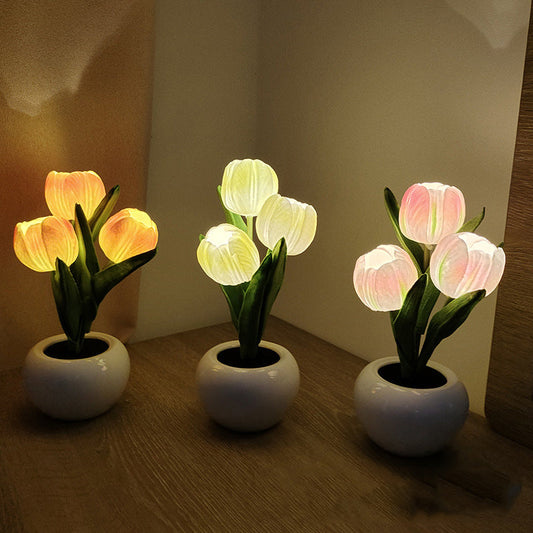 ✨ Sztuczna Lampa Tulipanowa – Romantyczna Dekoracja i Lampka Noc w Jednym! ✨