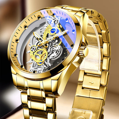 ⌚ 50% ZNIŻKI TERAZ! ✨ Zegarek męski skeleton – widoczny mechanizm i efekt tourbillon, luminescencyjne wskazówki, wodoodporność 30M – bransoleta stalowa lub skórzana 💎