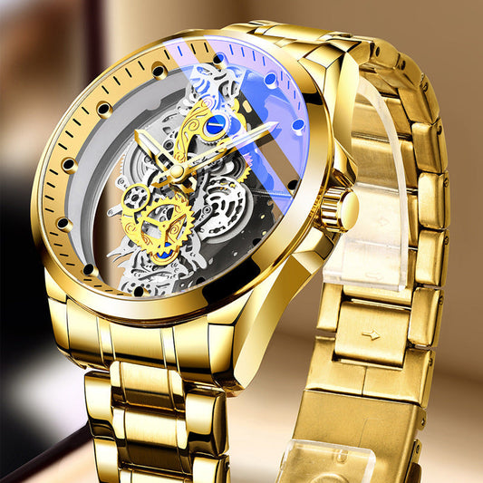 ⌚ 50% ZNIŻKI TERAZ! ✨ Zegarek męski skeleton – widoczny mechanizm i efekt tourbillon, luminescencyjne wskazówki, wodoodporność 30M – bransoleta stalowa lub skórzana 💎