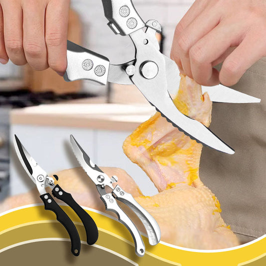 🔥 Gorąca wyprzedaż 2026 🔥 Bezpieczne, wielofunkcyjne nożyce kuchenne ze stali nierdzewnej ✂️🍗🧄🥬