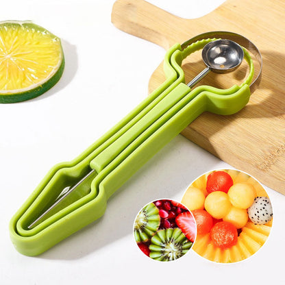 🍉 3‑w‑1 zestaw narzędzi do wydrążania kulek z melona ze stali nierdzewnej – idealny do owoców, warzyw i deserów! 🥄✨