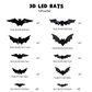 🦇 Dekoracja na Halloween – 3D LED lampa ścienna w kształcie nietoperza