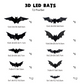 🦇 Dekoracja na Halloween – 3D LED lampa ścienna w kształcie nietoperza