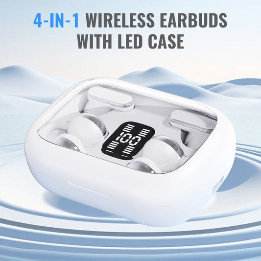 ✨ 50% ZNIŻKI! ✨ 4-w-1 słuchawki douszne z etui LED 🎧💡📱