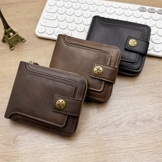 👝 TERAZ -50%! 🎁 Męski Portfel Vintage na Zamek - Prawdziwa Skóra & Ochrona RFID, Stylowy i Bezpieczny Na Co Dzień ✨