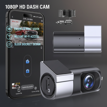 Kamera samochodowa 1080P HD z Wi-Fi i trybem nocnym
