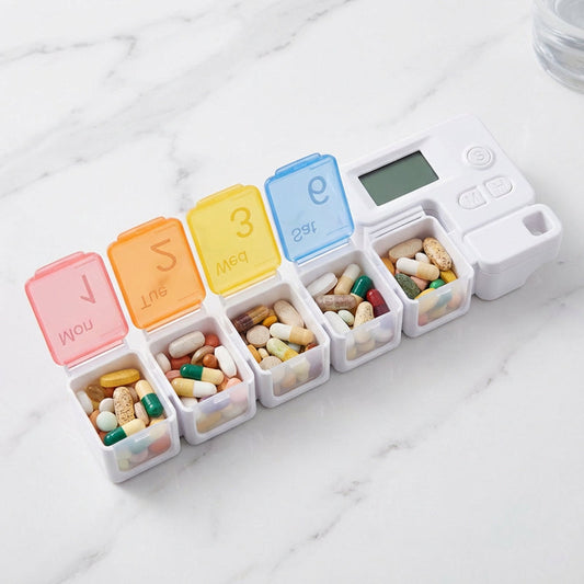 ⏰📅Inteligentny elektroniczny pojemnik na leki z przypomnieniem czasowym 💊
