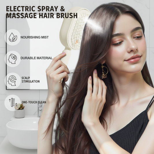 🧴Elektryczna szczotka do włosów z funkcją sprayu i masażu💆♀️✨