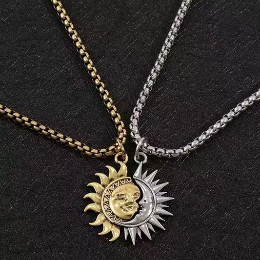 🌞 TERAZ 50% TANIEJ! 🌙 Komplet naszyjników z zawieszkami Słońce i Księżyc – Symboliczna biżuteria dla par, asymetryczny design & prezent pełny znaczenia ✨