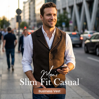 🔥 Gorąca Oferta Sprzedaży – Męska Kamizelka Biznesowa Casual w Kroju Slim Fit