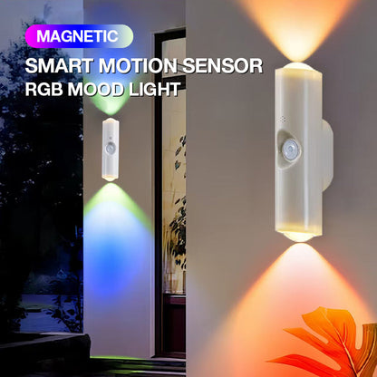 💡 Inteligentna lampka LED z czujnikiem ruchu – RGB, USB, magnetyczna! – idealna do sypialni i przedpokoju! ✨🌈