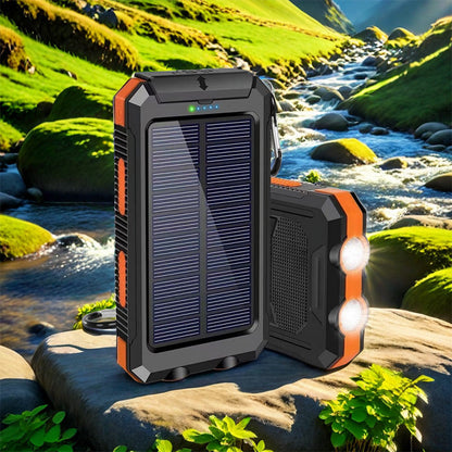 Zewnętrzna bateria słoneczna 10000 mAh, ładowarka solarna z podwójną lampą LED – powerbank na podróż i camping 🔋☀️🏕️✨ #TOP PICKS