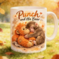 Kubek ceramiczny z uroczą małpką „Punch and His Bear”🐒🧸☕✨