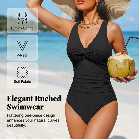 ☀️🏖️ Damski jednoczęściowy kostium kąpielowy modelujący talię 😍✨