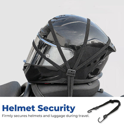 🏍️ Uniwersalny pas transportowy do kasku motocyklowego z 2 haczykami 🔒🛵