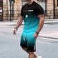 🏖️ Letnia, fajna oferta! 😎 Męski zestaw: koszulka w gradientowym kolorze + spodenki 👕🩳✨