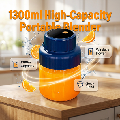 🔥 Wyprzedaż – 50% ZNIŻKI! ✨ Przenośny blender o pojemności 1300 ml – duża wydajność 🍹 Świeżość w podróży