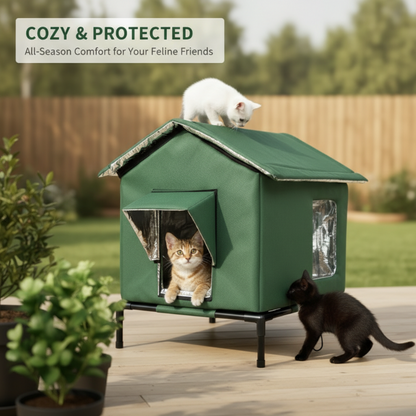 🐱 50% ZNIŻKI! 🏠 Wodoodporny domek dla kota na zewnątrz – podwyższony, demontowalny i składany – idealny dla zdziczałych kotów, do ogrodu i na balkon – odporny na warunki atmosferyczne i elastyczny 🐾💤