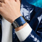 ⌚ 50% ZNIŻKI! 💼 Zegarek męski z kwadratową tarczą – bransoleta ze stali nierdzewnej, wodoodporny i nowoczesny – idealny na co dzień i do biura