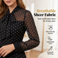 👗 50% ZNIŻKI! ✨ Średnia sukienka w grochy – kokardkowy kołnierzyk i elegancki krój – figlarna, kobieca i idealna na wiosnę, do biura i na specjalne okazje 🎀