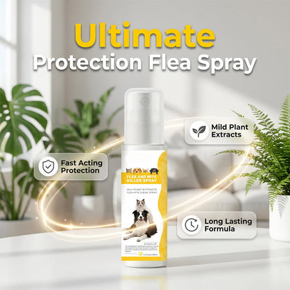 Spray repelente de pragas para animais de estimação com fórmula suave