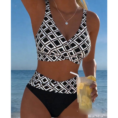 👙🌊Dwuczęściowy damski komplet bikini z wysokim stanem