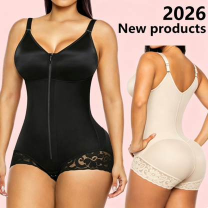 👙 50% ZNIŻKI TYLKO PRZEZ OGRANICZONY CZAS! 💥 Damski body modelujący z zamkiem błyskawicznym – kompresja 360°, regulowane ramiączka, sylwetka w kształcie klepsydry ✨