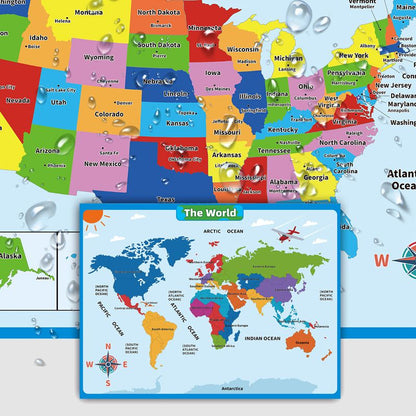 🗺️📚 Edukacyjny plakat dla dzieci – Świat i Układ Słoneczny – 60x45 cm, kolorowy i dydaktyczny, teraz 50% zniżki!
