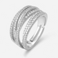 📢📢 50% taniej!! 💍 Regulowany pierścionek z cyrkoniami i motywem krzyża — lśniące wykończenie typu pavé i elegancki design z wieloma obrączkami ✨
